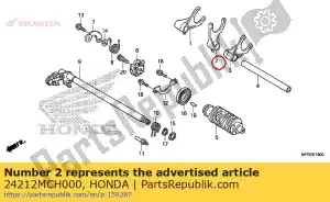 Honda 24212MCH000 garfo, câmbio de marcha central - Lado inferior