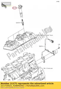 Kawasaki 211710021 bobine-allumage-allumage - La partie au fond