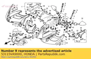 honda 53115VA9000 tapa, asa inferior - Lado inferior