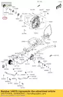 14075Y006, Kawasaki, 01 conjunto de tapa kawasaki  700 2019 2020 2021, Nuevo