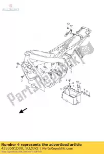 Suzuki 4358501D00 gorra, marco del cuerpo - Lado inferior