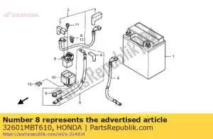 Honda 32601MBT610 cable, battery earth - Bottom side