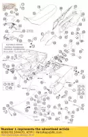 6000701304470, KTM, brandstoftank l / s cpl. oranje 03 ktm adventure 950 2003 2004 2005 2006, Nieuw