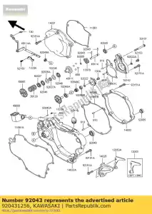 Kawasaki 920431256 szpilka, 3x12,8 - Dół