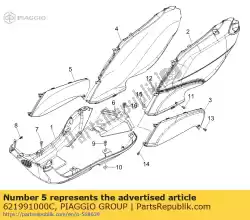 Aqui você pode pedir o painel lateral inferior r. H. Em Piaggio Group , com o número da peça 621991000C: