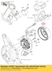 Ici, vous pouvez commander le rotor auprès de Kawasaki , avec le numéro de pièce 210070137: