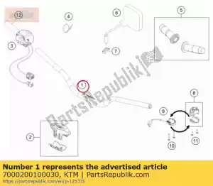 ktm 7000200100030 handlebar black d=28mm - Bottom side