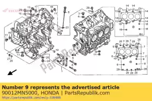 Honda 90012MN5000 bout, flens ubs 8 - Onderkant