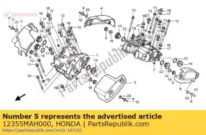 Honda 12355MAH000 dekking b, boven het hoofd - Onderkant