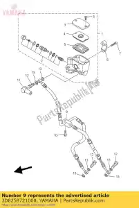 yamaha 3D8258721000 mangueira, freio 1 - Lado inferior