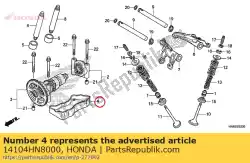 plaat, nokkenhouder van Honda, met onderdeel nummer 14104HN8000, bestel je hier online: