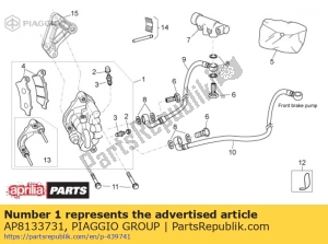 aprilia AP8133731 remklauw voor - Onderkant