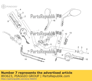 aprilia 893623 selector de luces rh - Lado inferior