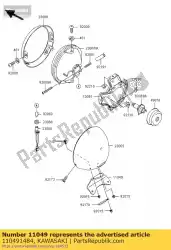 Aquí puede pedir soporte, cuerpo del faro de Kawasaki , con el número de pieza 110491484: