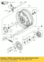 420330043, Kawasaki, giunto di accoppiamento, mozzo rr kle650cbf kawasaki kle klz z 650 800 1000 2011 2012 2013 2014 2015 2016, Nuovo