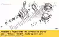 13041HM8003, Honda, set di anelli, pistone (o.s. 0,75) honda  trx 250 2001 2002 2003 2004 2005 2006 2007 2008 2010 2011 2017 2018 2019 2020, Nuovo