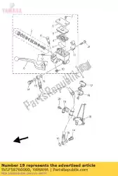 Here you can order the holder, brake hose2 from Yamaha, with part number 5VLF58760000: