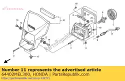 Tutaj możesz zamówić mat d, l. ? Rodkowa maska od Honda , z numerem części 64402MEL300: