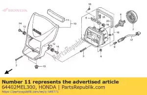 honda 64402MEL300 mat d, l. ?rodkowa maska - Dół