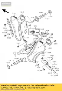 Kawasaki 920021356 bolt - Bottom side