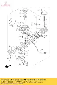 yamaha 5YT141230000 parafuso, ajuste de ar - Lado inferior