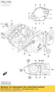 suzuki 0910306212 tornillo, st cl cov - Lado inferior