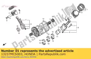 honda 13237MCS003 rolamento d, l. biela (verde) - Lado inferior