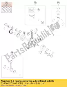 KTM 51630007000I pistão i cpl. 150 - Lado inferior