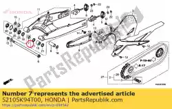 Aqui você pode pedir o colarinho, r. Pivô do braço oscilante em Honda , com o número da peça 52105K94T00: