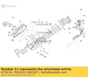 Piaggio Group 675634 cámara de admisión - Lado inferior