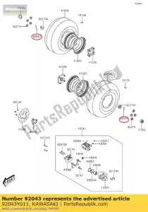 kawasaki 92043Y011 pino, 3x25 kvf300ccf - Lado inferior