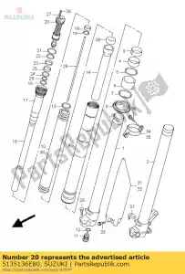 Suzuki 5135136E80 bout, vork - Onderkant