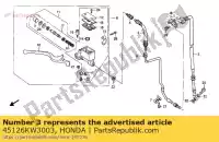 45126KW3003, Honda, mangueira, freio inferior honda nx  nx250 250 , Novo