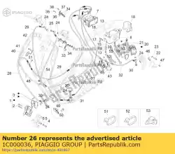 Ici, vous pouvez commander le tuyauterie hydraulique de frein (pompe de jonction gauche) auprès de Piaggio Group , avec le numéro de pièce 1C000036: