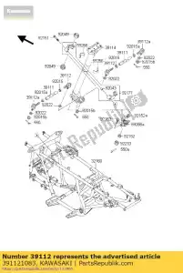 kawasaki 391121083 rodend-tie kvf300-a3 - Lado inferior