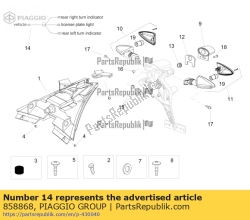 Aprilia 858868, Cablaggio del fanale posteriore., OEM: Aprilia 858868