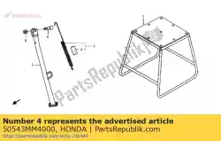 Ici, vous pouvez commander le tube, ressort de béquille latérale auprès de Honda , avec le numéro de pièce 50543MM4000: