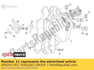 aprilia AP0241793 tornillo m8x16 - Lado izquierdo