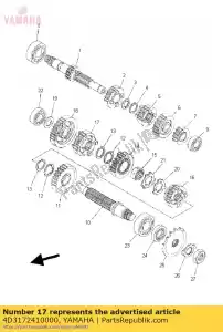 yamaha 4D3172410000 gear, 4th wheel (24t) - Bottom side