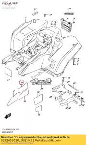 Suzuki 6312431G20 bouclier, garde-boue rr - La partie au fond