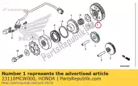 23110MCW000, Honda, gear comp., primary drive (33t) honda  vfr 800 2002 2003 2004 2005 2006 2007 2008 2009 2010 2011 2012 2013 2017, New