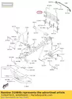 31064Y015, Kawasaki, 01 pipe-comp, posteriore, superiore kawasaki  700 2019 2020 2021, Nuovo