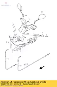 Suzuki 5830003H10 conjunto de cables, thro - Lado inferior