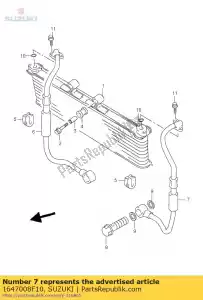 suzuki 1647008F10 comp. mangueira, óleo c - Lado inferior