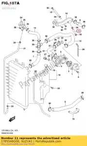 suzuki 1785548G00 slang, waterbypass - Onderkant