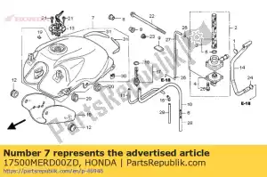 honda 17500MERD00ZD tank set, brandstof * nha12m * (nha12m interstellaire zwart metallic) - Onderkant