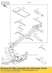 Kawasaki 921100589 clé à outils, allen, 10 mm - La partie au fond