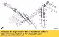 14929KT7013, Honda, cuña, tappet (1.900) honda  (l) japanese domestic / nc29-100 cb cbf cbr crf fjs gl nps nss nx rvf sh st vf vfr 50 150 250 300 400 500 600 650 750 800 900 1000 1100 1200 1300 1800 1988 1989 1990 1991 1992 1993 1994 1995 1996 1997 1998 1999 2000 2001 2002 2003 2004 2005 2006 20, Nuevo