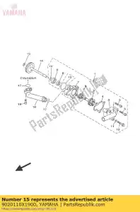 yamaha 9020110X1900 arandela, placa (61a) - Lado inferior