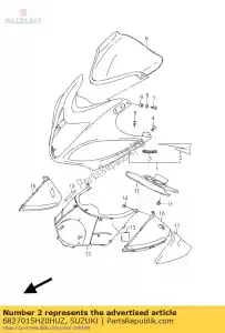 Suzuki 6827015H20HUZ conjunto de fita, corpo c - Lado inferior